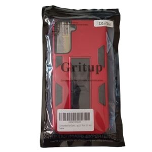 GRITUP Galaxy S21 FE Red Shockproof Cell Phone Case Cover Electronics Smart